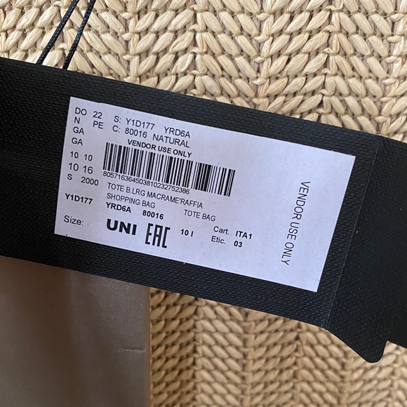 GIORGIO ARMANI Raffia & Leather Tote Bag - Picture 2 of 12